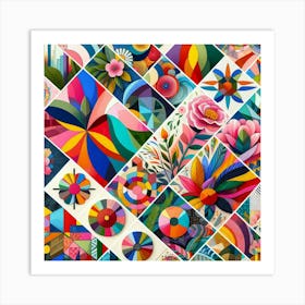 Abstract Colorful Geometric Pattern Art Print