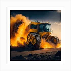 Buldozer Fire (7) Art Print