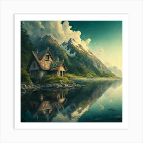 House By The Lake Art Print