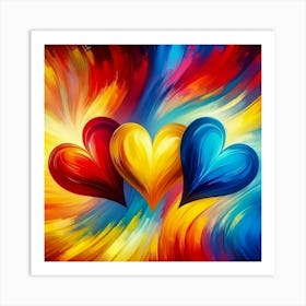 Three Hearts Art Print