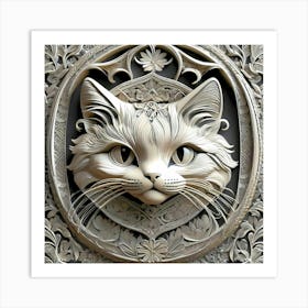 Feline Cat Creative Artwork Illustration 3 Art Print