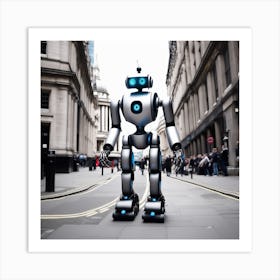 Robot On The Street 2 Art Print