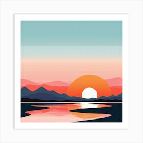 Sunset Over Water Art Print