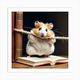 Hamster Reading A Book Art Print