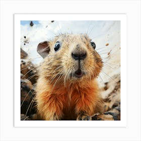 Ground Squirrel In The Mud Affiche