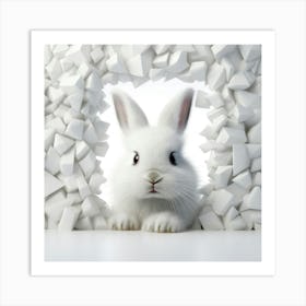 White Bunny Art Print