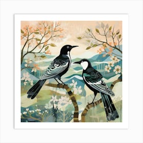 Bird In Nature Magpie 6 Art Print