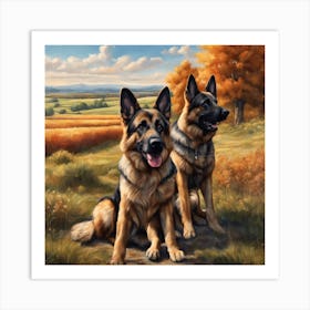 German Shepherds Art Print