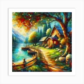 House By The Lake 1 Art Print