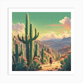 Cactus Desert 3 Art Print