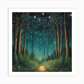 An Enchanting Forest Scene Art 1 Art Print