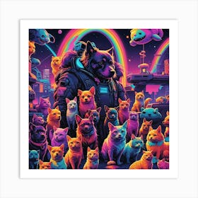 Space Cats Art Print