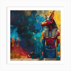 silhouette abstract artwork for old Egyptian gods - ancient Egyptians & pharaohs Art Print