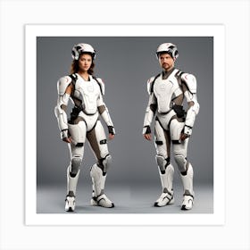 Two People In Spacesuits Art Print