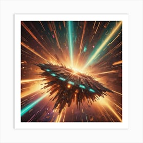 Spaceship In Space 7 Art Print