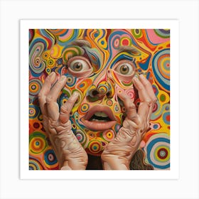 Psychedelic Face Art Print