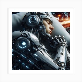 Robot In Bed Art Print