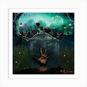 Witchy Graveyard Art Print