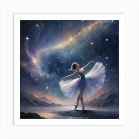 Ballerina In The Sky paintings art print Art Print