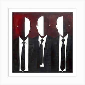 Corporate Facade: Three Men In Suits Art Print