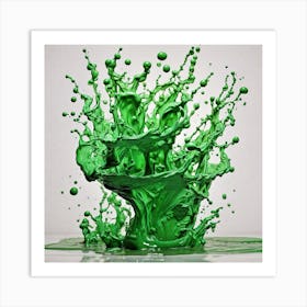 Splash Of Green Paint Art Print