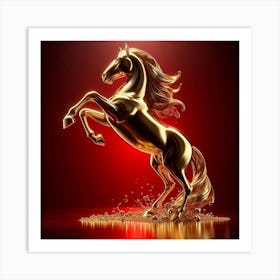 Golden Horse Art Print