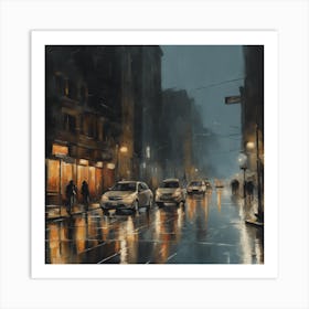 Rainy Night Art Print