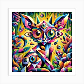 Colorful Cat Art Print