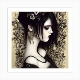 Pretty Goth Girl 1 Art Print