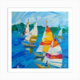 Abstract boats Art Print