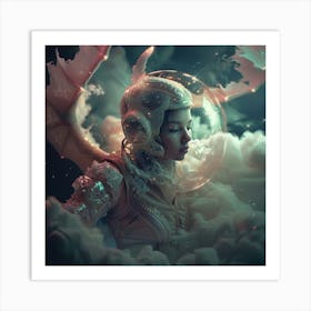 Girl In Space Art Print