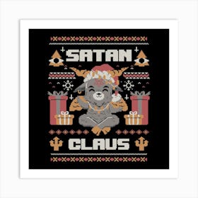 Satan Claus - Funny Baphomet Ugly sweater Christmas Gift 1 Art Print