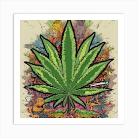 Marijuana Leaf Art Print