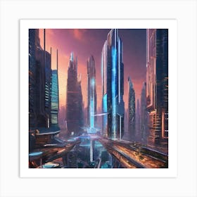 Futuristic City 97 Art Print