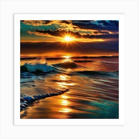 Sunset In The Ocean 14 Art Print