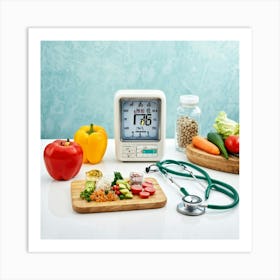 Stethoscope And Vegetables Art Print