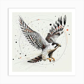 Falcon - Abstract Line Art Illustration 241 Art Print