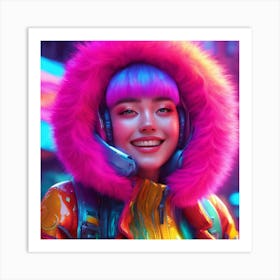 Neon Girl Art Print