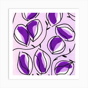 Seed Pods Square Purple Art Print