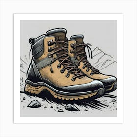 Hiking Boots 3 Art Print