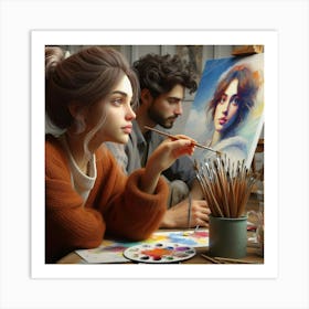 Portrait Of A Couple Art Print