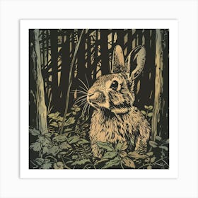 Rabbit In The Woods 2 Art Print