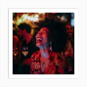 Woman Laughing At A Party 1 Art Print