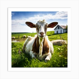 Pasture Rural Farm Goat Nature Farming Natural Countryside Animal Herd Agriculture Meadow (6) Art Print