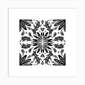 Black And White Floral Pattern 8 Art Print