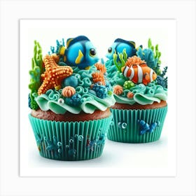 Under The Sea Cupcakes 2 Art Print