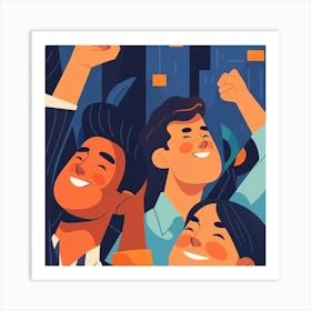 Illustration Of People Celebrating Art Print