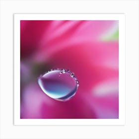 A Close Up Of A Delicate Glas On A Vibrant Flower Petal, Showcasing Its Reflective Surface And Intri (3) Art Print