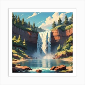 Waterfall Vista  Art Print