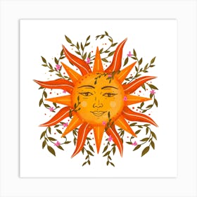 Celestial Sun Glory Square Art Print